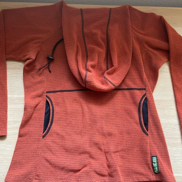 Melanzana Sweaters - Melanzana Women’s Orange Micro Grid Hoodie